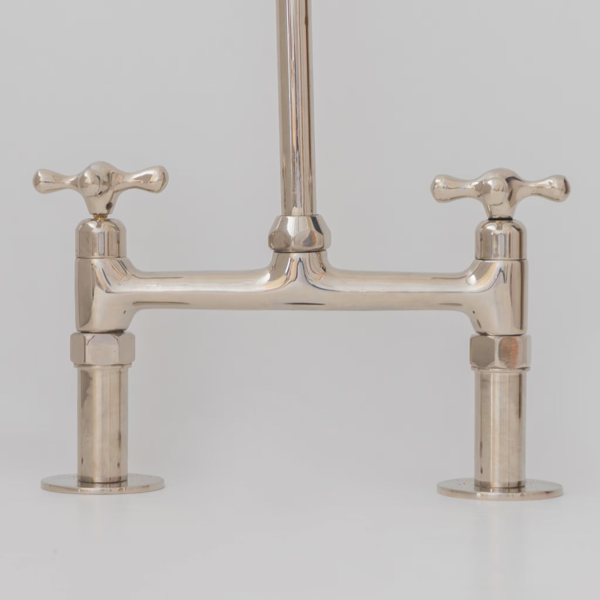 8" Nickel Finish Bridge faucet, Kitchen Island Faucet, Countertop Vintage Faucet