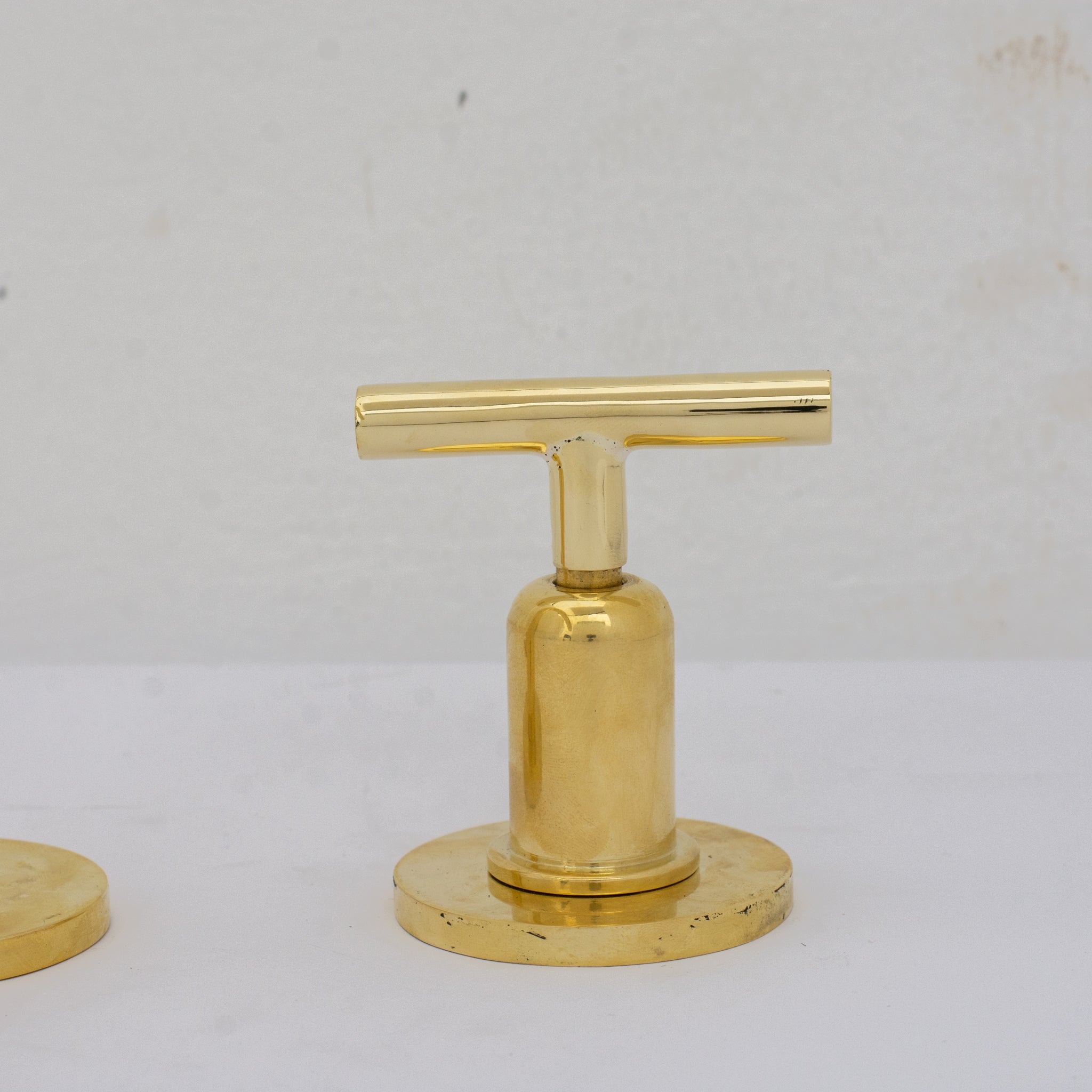 Unlacquered Brass 3-Hole Widespread Faucet, Deck Mount Bathroom Waterfall Faucet