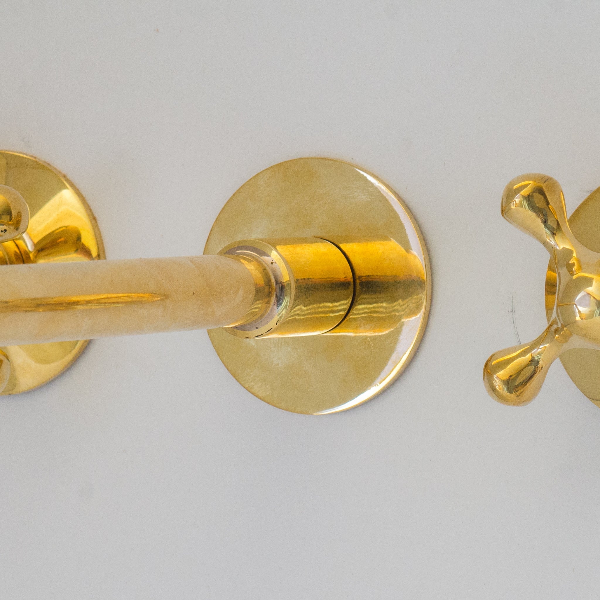 Unlacquered Brass Faucet- Wall Mount Bathroom Sink Faucet