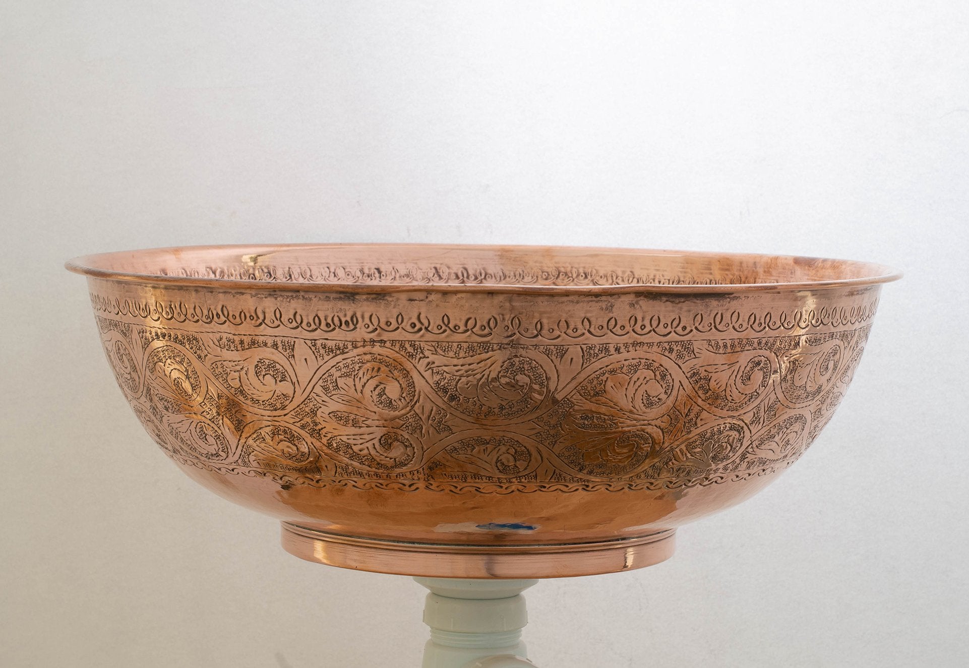 Engraved Moroccan Copper Vessel Sink ISS09 - Moroccan bathroom sink